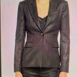 Stunning ATM black blazer with metallic silver threads size 10